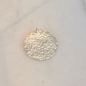 Sterling Silver round hammered necklace pendant, 1 ¼”
Diameter